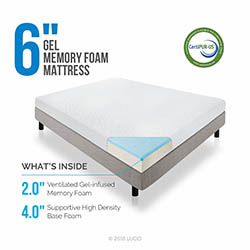 LUCID 6 Inch Memory Foam Mattress