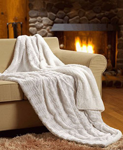 Tache White Sherpa Blanket 