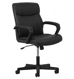 Leather Executive Office-Computer Chair - Ergonomic Swivel Chair, Black by Essentials