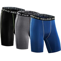 Neleus Men’s 3-Pack Compression Shorts