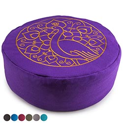 Peace Yoga Zafu Meditation Yoga Buckwheat Filled Cotton Bolster Pillow