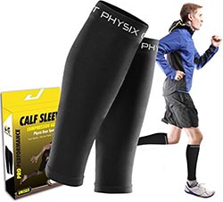 Physix Gear Sport - Calf Compression Sleeve for Men & Women