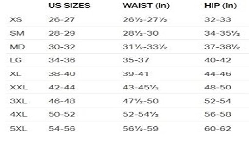 SIZE CHART