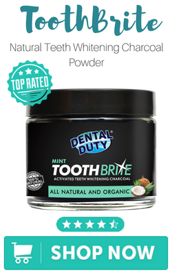 ToothBrite; Natural Teeth Whitening Charcoal Powder -Mint Flavour- Made with Organic Coconut Activated Charcoal and Bentonite Clay Formula for Stronger Healthy White Teeth by Dental Duty