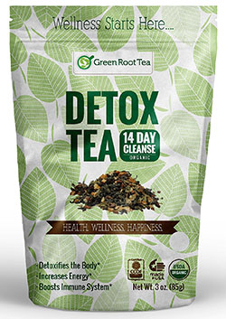 Organic Detox Tea - 14 Day Weight Loss Cleanse (28 servings) - Liver & Skin Detox - Green Teatox Slimming Tea - Green Root Tea