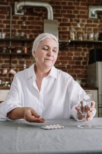 lady taking supplements