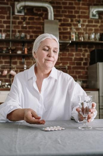 lady taking supplements