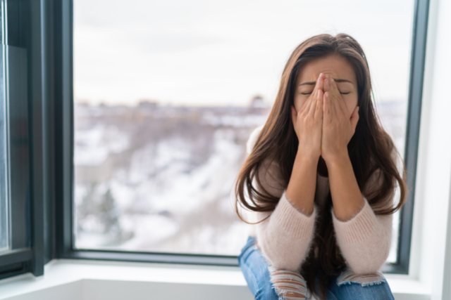 a young girl having anxiety attacks