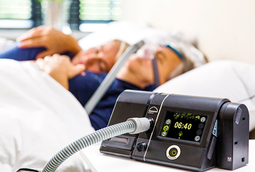 male using CPAP machine